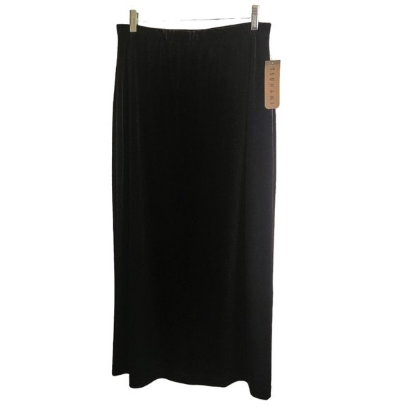 Vintage Evening Velvet Long Skirt Gothic Steampunk Black Size Large - Picture 1 of 9
